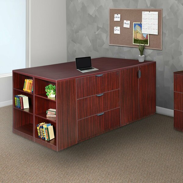 Legacy StandUp Storage CabLatFile Quad, Bookcase, Mahogany, Letter/Legal LSSC3LF8546MH